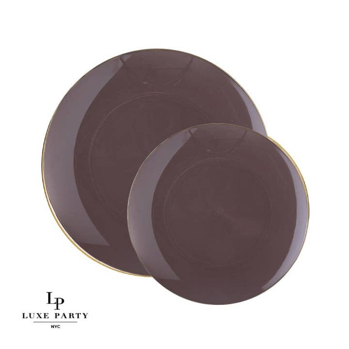 Luxe Party - Wholesale Disposable plate - Round Truffle • Gold Plastic Plates | 10 Pack2