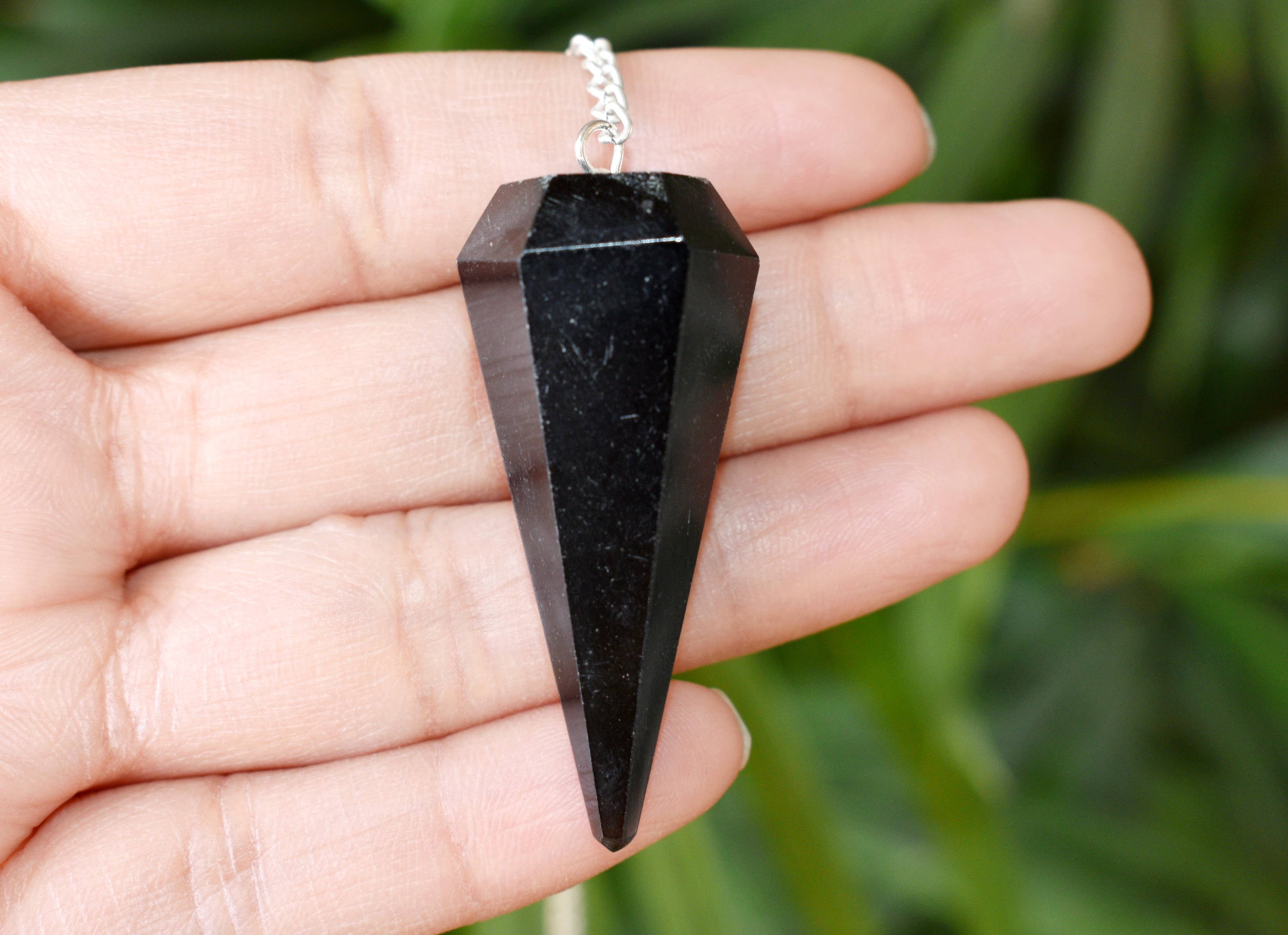 Soothing Crystals - Wholesale Spiritual Stone/Crystal - Dowsing Pendulum | Black Tourmaline | Faceted Pendulum1