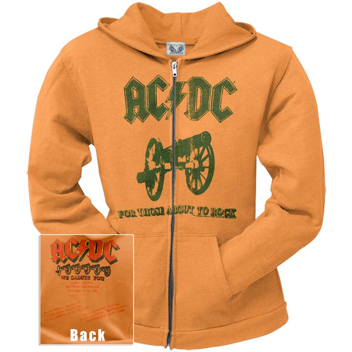 AC/DC - For Those About To Rock Juniors Zippered Hoodie for wholesale by Official Store