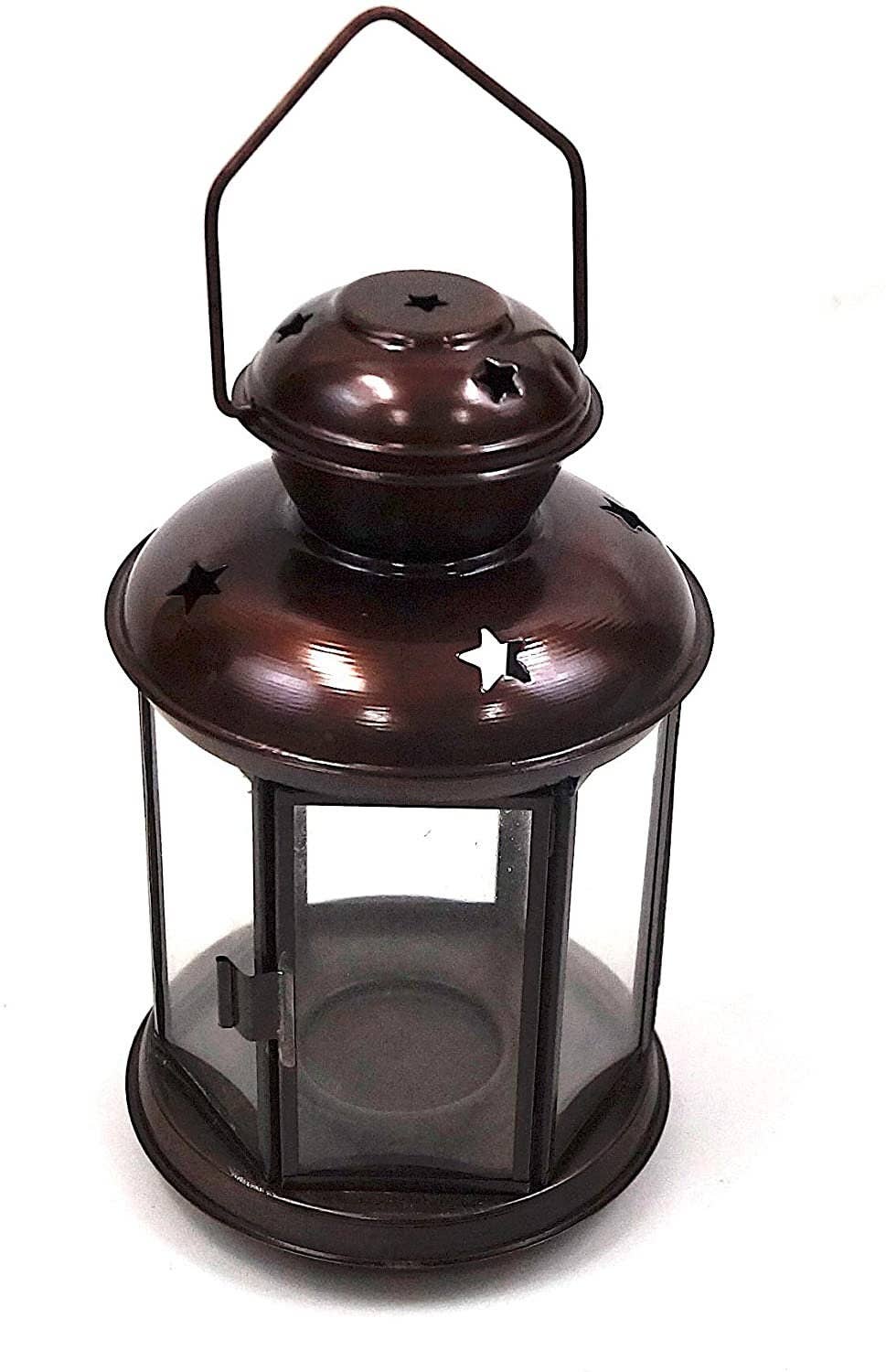 India Overseas Trading Corporation - Wholesale Lantern - Decorative Hurricane Lantern, Large, Dark Brown1