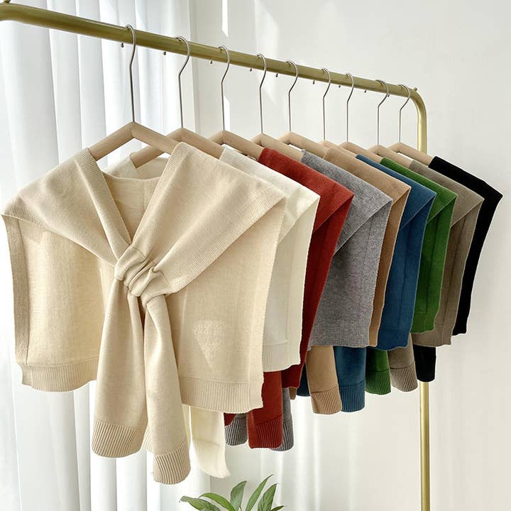 ACCITY - Wholesale Scarf - Women's - Solid Color Knitted Knotted Shawl–Casual & Cozy _CWASC07577