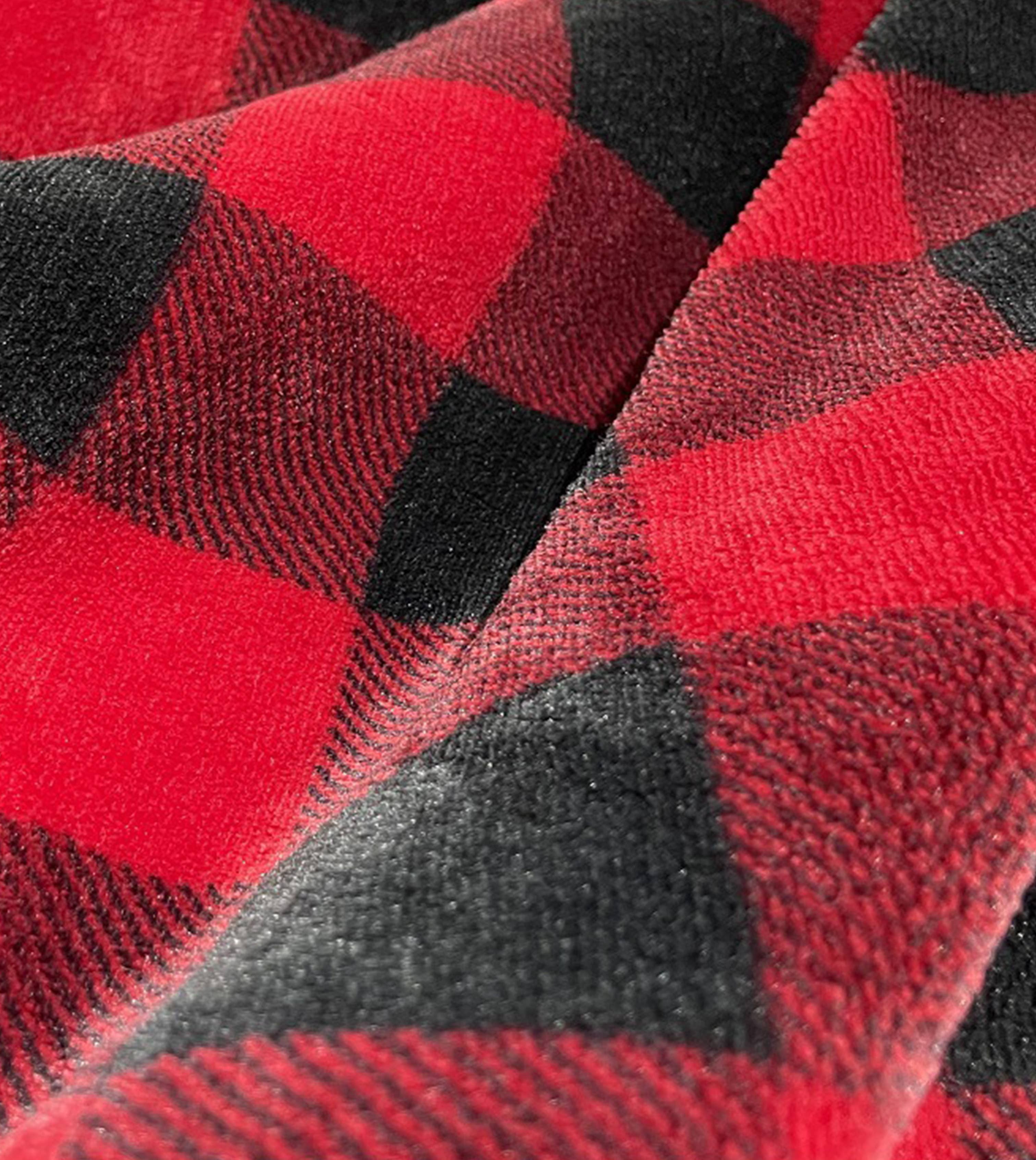Red classic plaid checker fluffy fleece sofa throw blanket for wholesale on Faire2