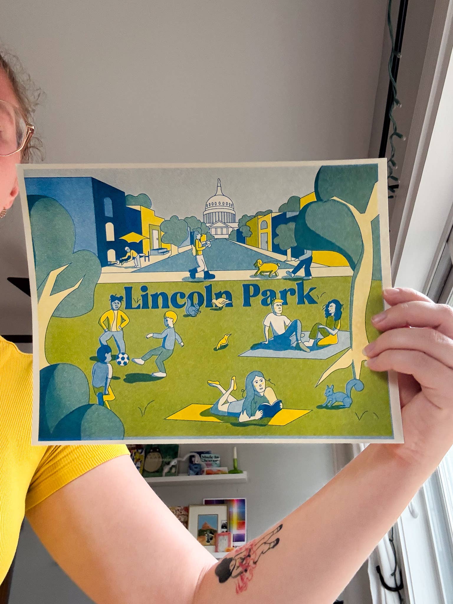 By Danielle Witten - Wholesale Art Print - Lincoln Park Risograph Art Print (Washington, D.C. Parks)2