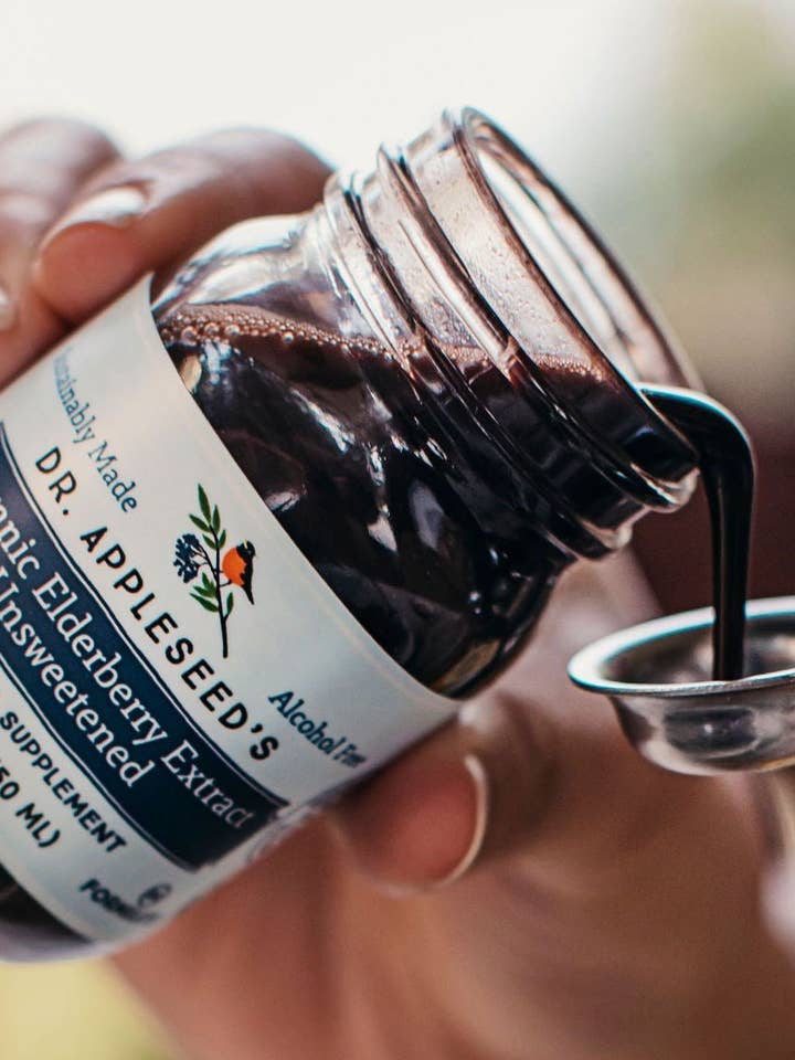Organic Elderberry Extract Unsweetened - 2.0 FL OZ for wholesale by Dr. Appleseed's Organic Elderberry Botanical Supplements
