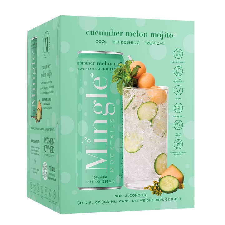 Mingle Mocktails - Wholesale Non-Alcoholic Aperitif/Mocktail - Cucumber Melon Mojito Sparkling Mocktail (6 x 4pk)2