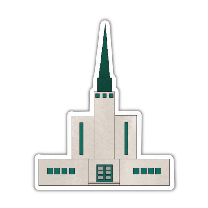 Sticker van de Tempel van Londen, Engeland, 3x3 inch. Vinylsticker perfect voor waterflessen, laptops en bullet journals. voor wholesale door Sagie May Design Co