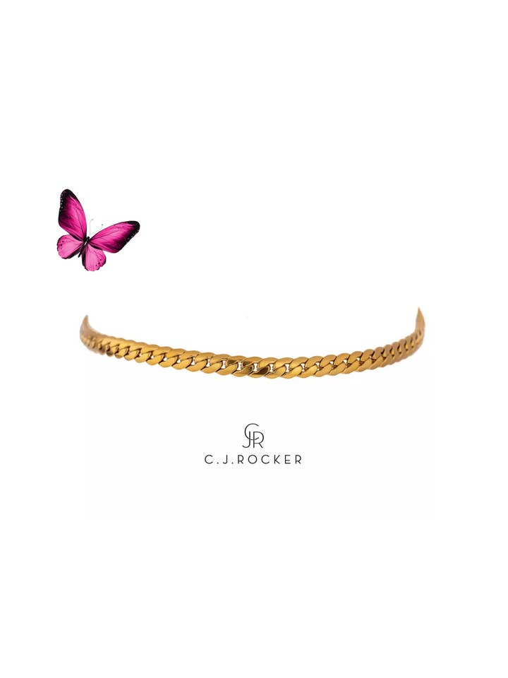 Slim Miami Kubansk kedja Choker halsband | Guld eller Silver för wholesale av C.J.ROCKER