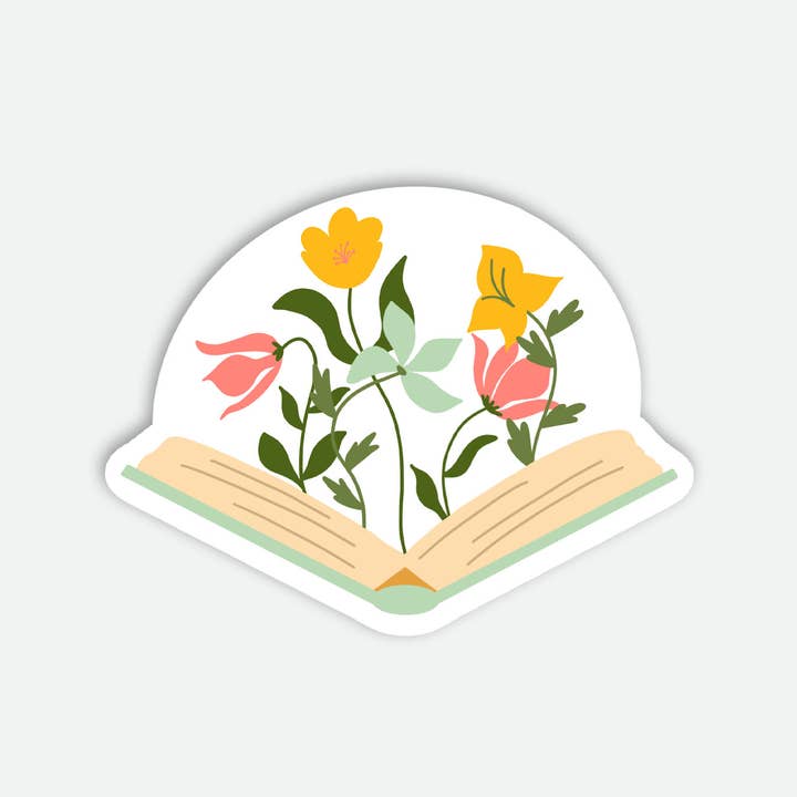 Floral Open Book — Sticker for wholesale by Little Lovelies Studio