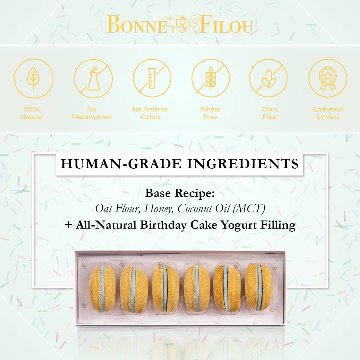 Bonne et Filou - Vente Friandises – chien - Macarons pour chiens | Cadeaux pour chiens (lot de 3)3