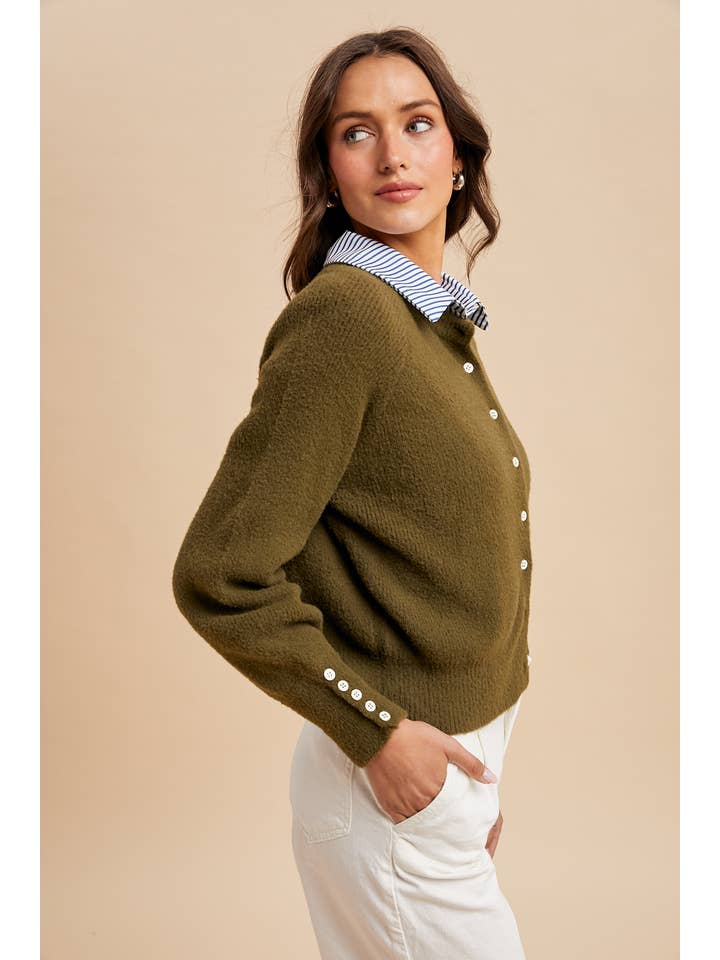 In Loom - Wholesale Cardigan - Dames - GEBREIDE VEST MET VAGE RIBBELSTRUCTUUR12