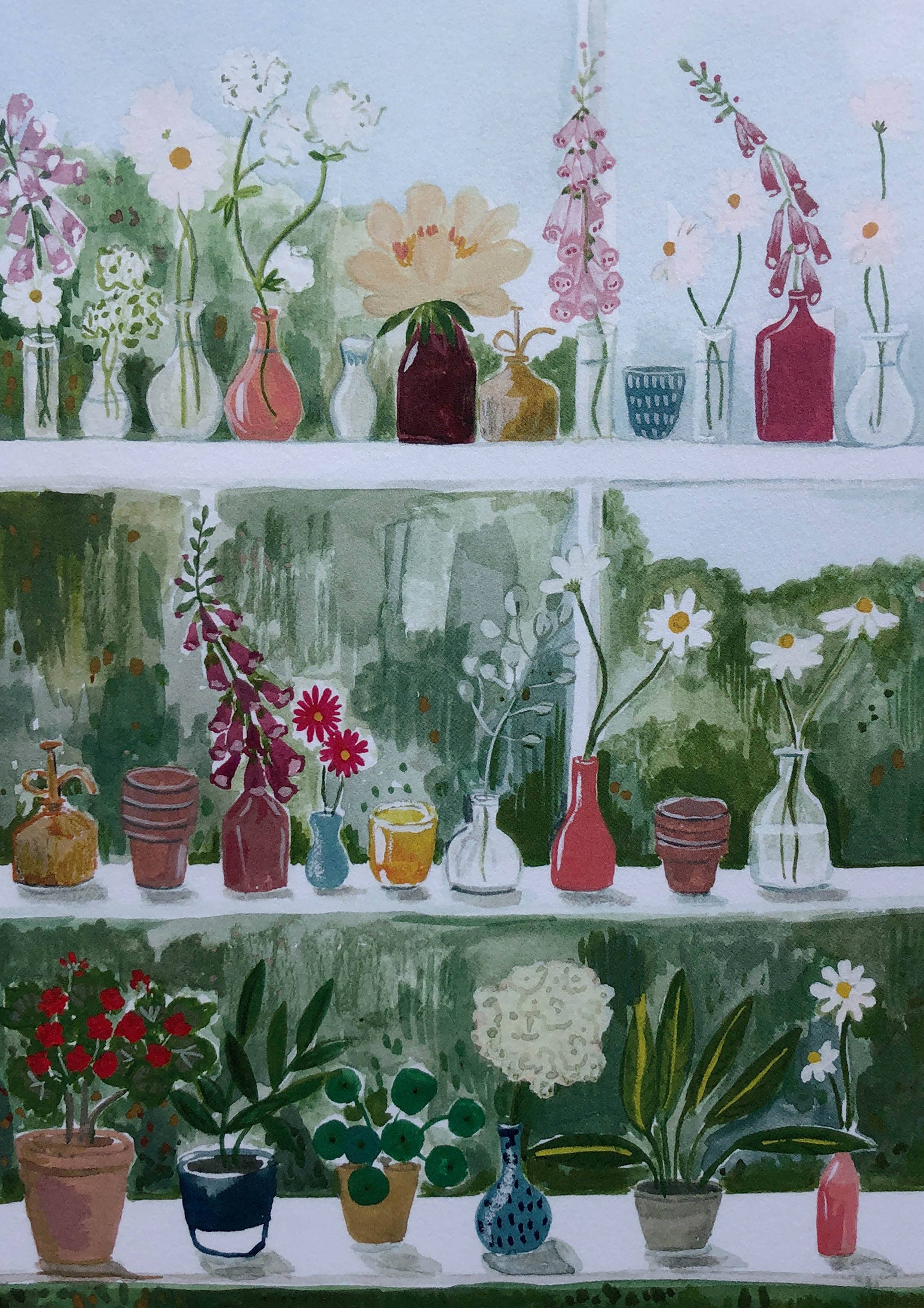 Peggy & Kate - Wholesale Art Print - Glasshouse Print | Garden Print for Kitchen | Botanical Art1