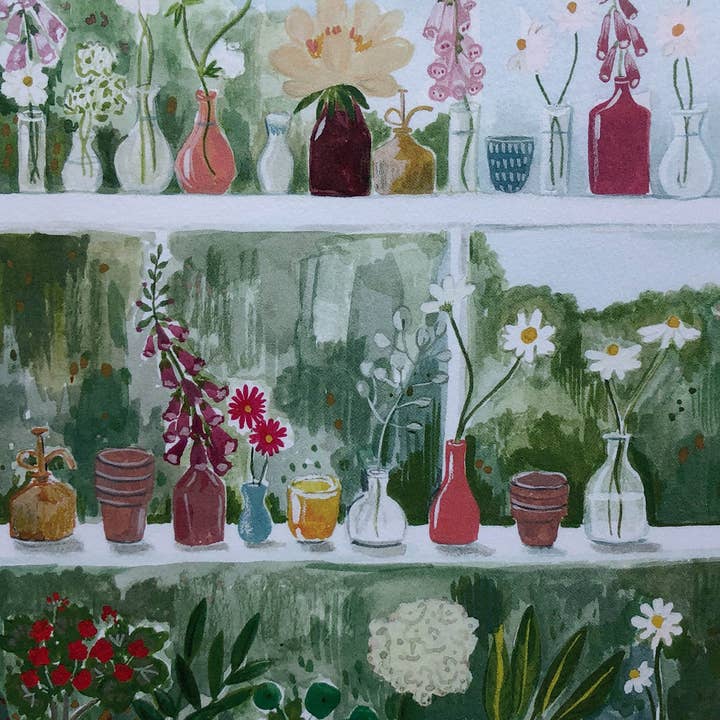 Peggy & Kate - Wholesale Art Print - Glasshouse Print | Garden Print for Kitchen | Botanical Art1