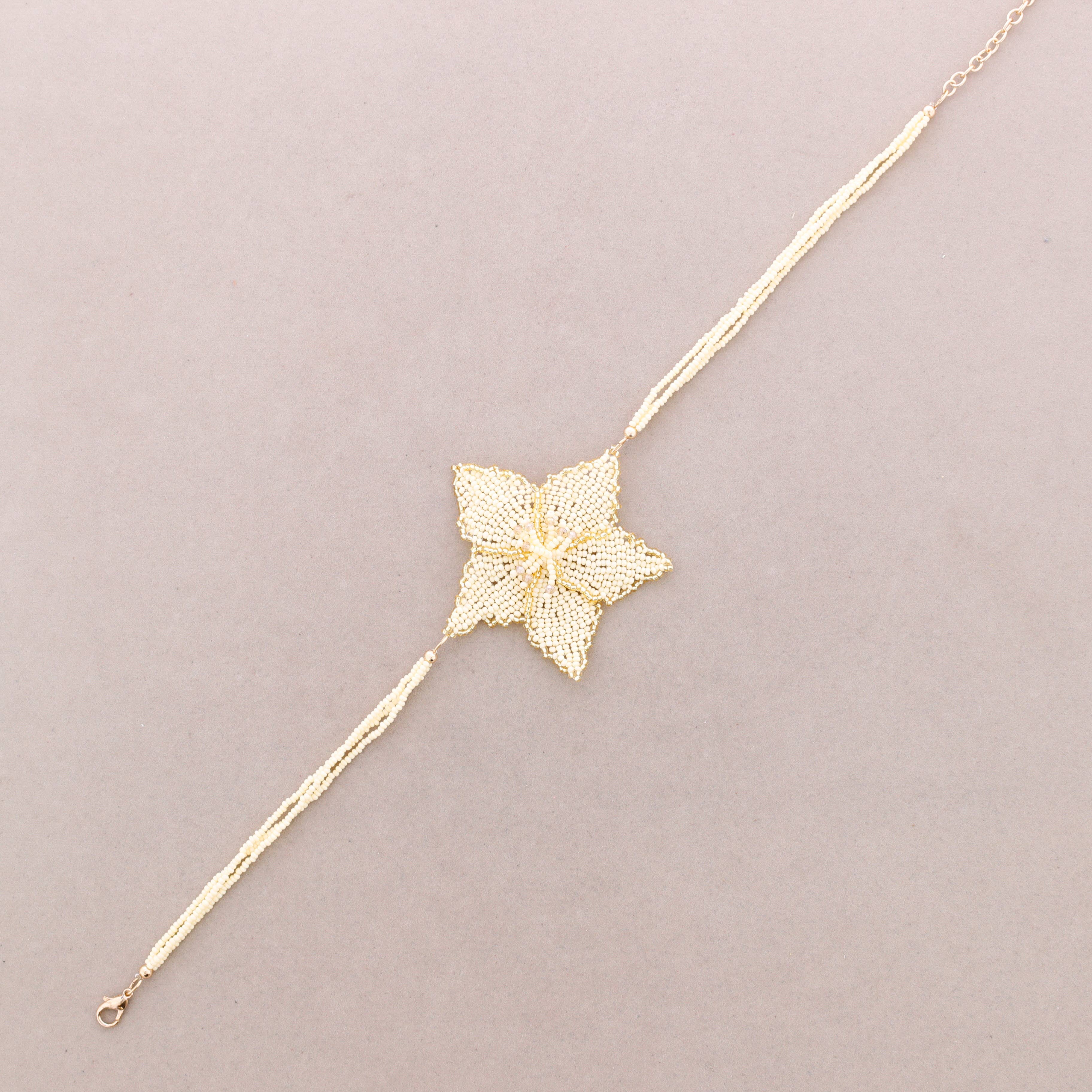 Sonata - Wholesale Snap Jewelry - Macrame Flower Beaded Choker3