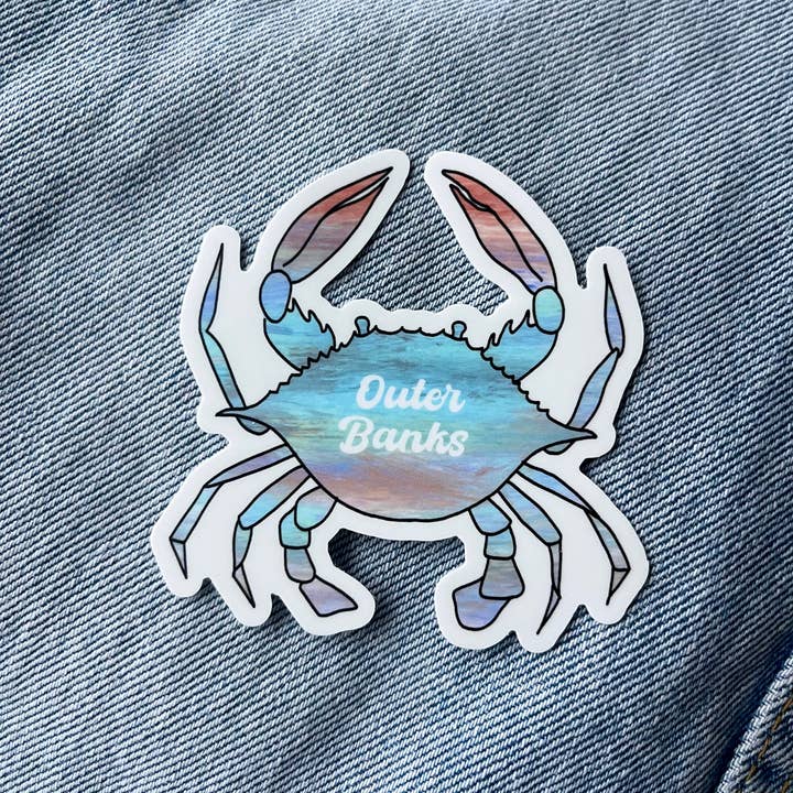 Stickers by Saylor - Wholesale Sticker - Outer Banks North Carolina Blue Crab OBX Sticker2