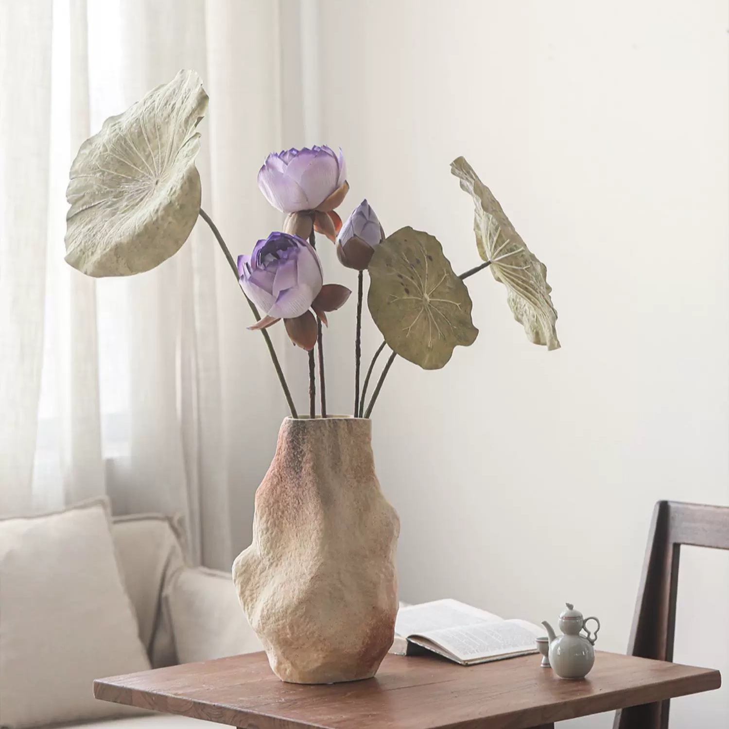 Rustic Reach - Wholesale Artificial Flowers - Artificial Rustic Lotus Stem6