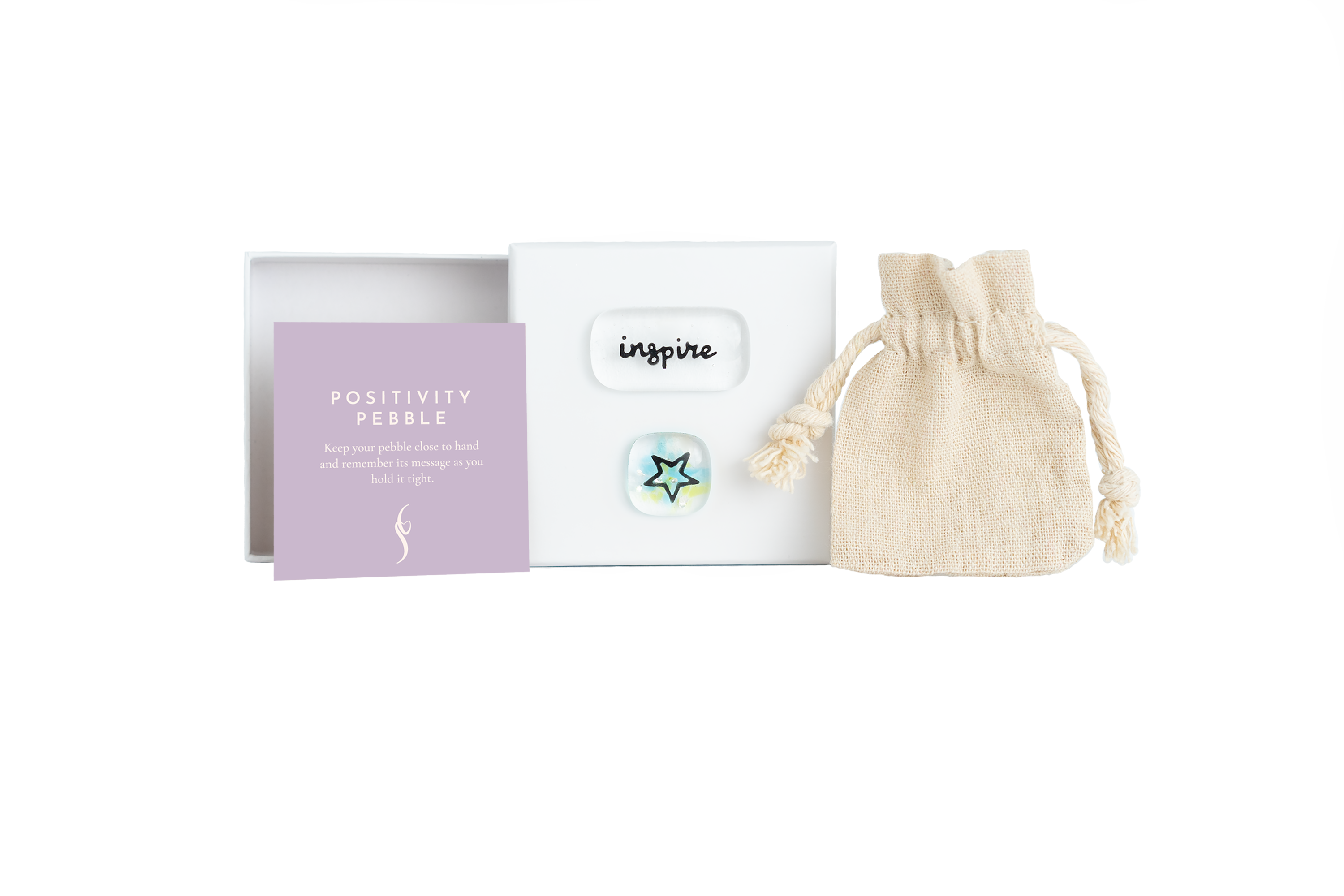 Salvia Glass - Wholesale Keepsake Coin/Token - Inspire Positivity Pebble set -  fused glass pocket pebbles2