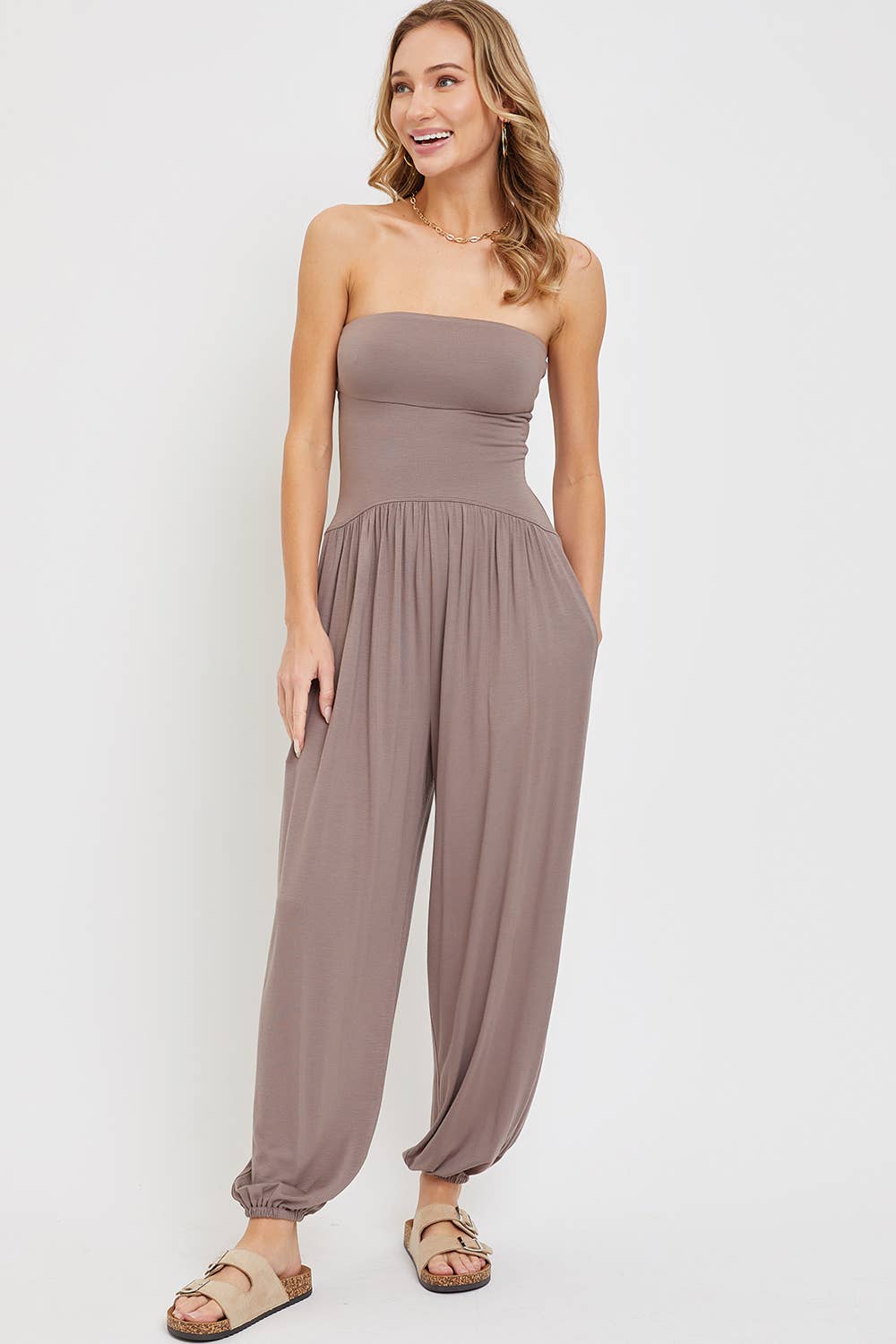 Sweet Lovely by Jen - Wholesale Jumpsuit - Women's - TUBE JERSEY DROP-WAIST ONE-PIECE  JUMPSUIT12