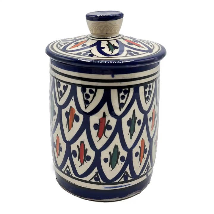 Etnisk krydderbeholder Keramik Safi Håndmalet #16 for engroshandel hos Etnico del Mondo