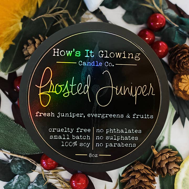 How's It Glowing Candle Co. - Wholesale Travel Candles - Frosted Juniper | 100% Natural Soy Candle | Vegan | NonToxic3