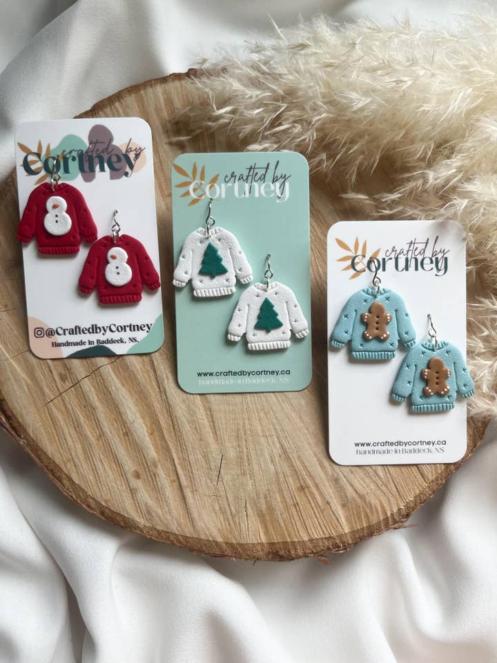 Jultröja dinglande örhängen för wholesale av Crafted by Cortney