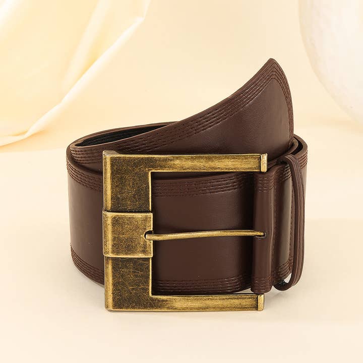 Dipped Shop - Wholesale Belt - Women's - Vintage Distressed Leather Wide Belt DP25G445