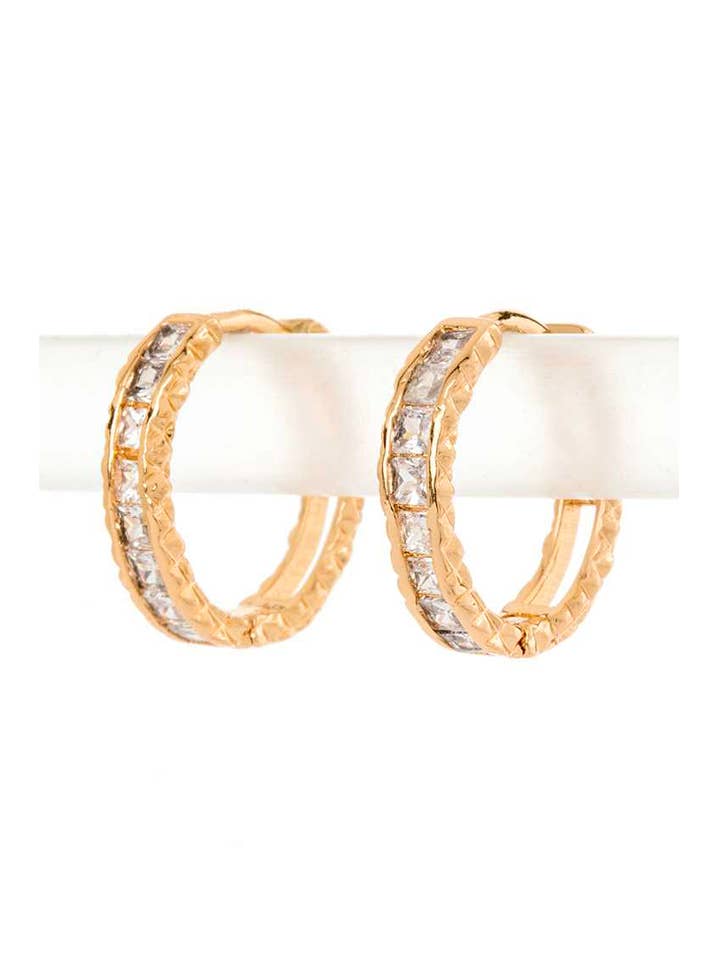 Cubic Zirconia Petite Hoop Earrings for wholesale by Artini Accessories
