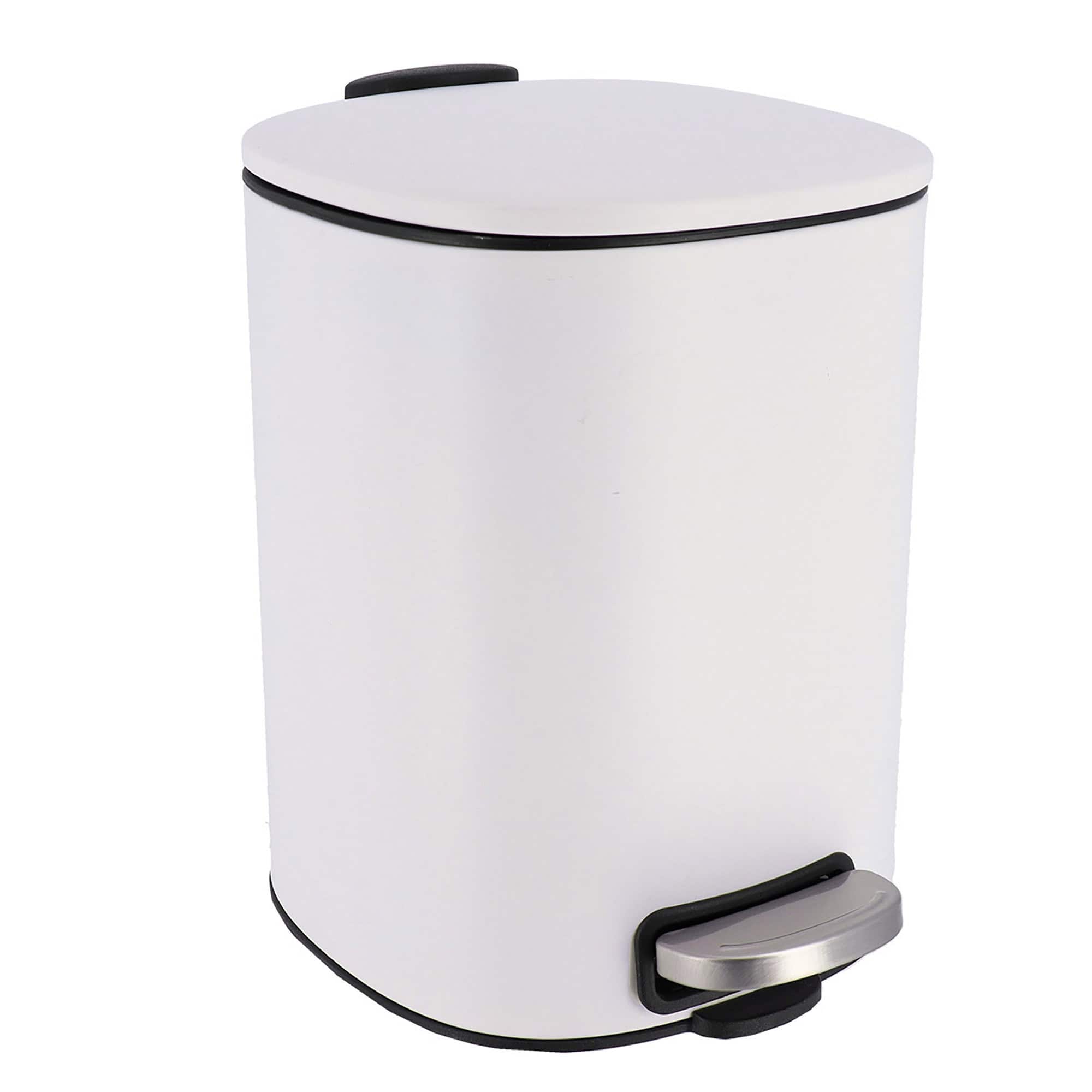 Evideco French Home Goods - Wholesale Bathroom Trashcan - Metal Trash Can with Silent Soft Close Lid Large 5L 1.3 Gal0