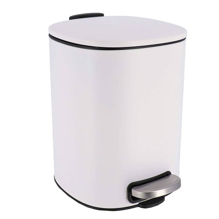 Evideco French Home Goods - Wholesale Bathroom Trashcan - Metal Trash Can with Silent Soft Close Lid Large 5L 1.3 Gal