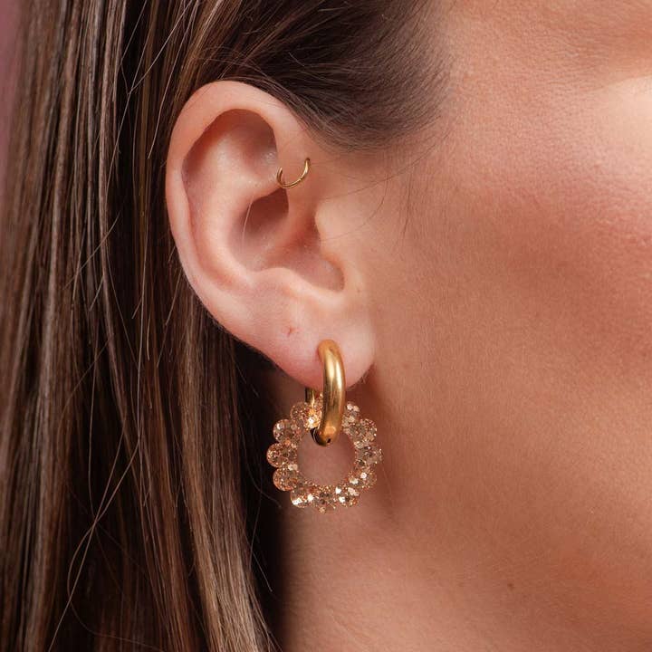 Sunflower Champagne Creoles for wholesale by Les Nicolettes