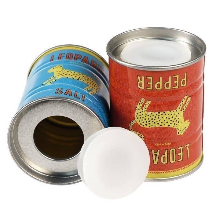 Rex B2B - UK – wholesale Salt & pepper shaker set – Tin Salt And Pepper Shakers - Leopard1