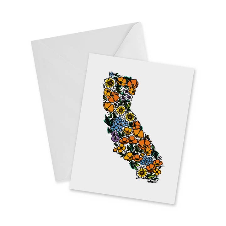 California Wildflowers - Notecard for wholesale by doodles.ink.