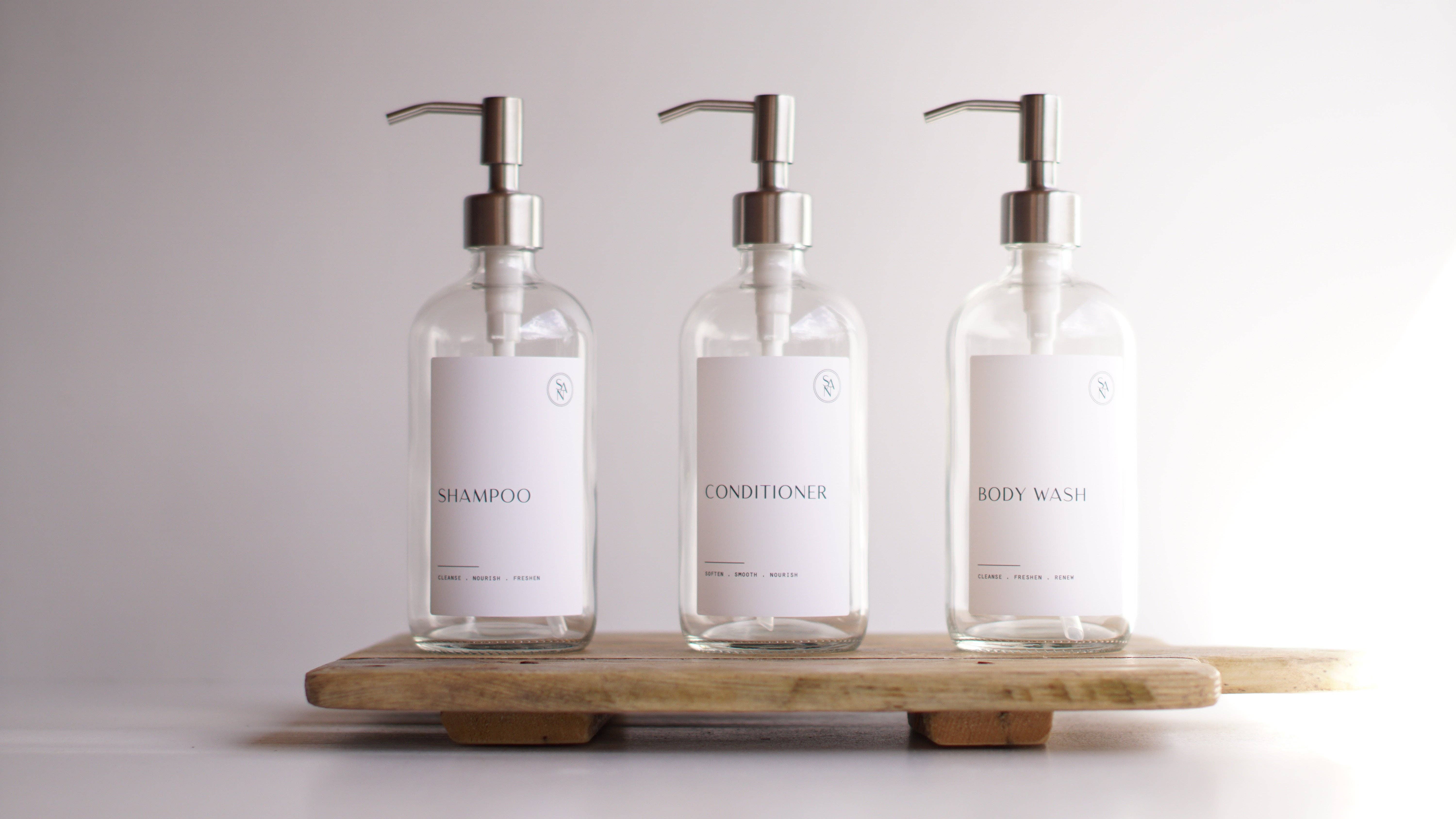 So At Nature - Wholesale Soap Dispenser - Luxury Clear Body Wash, Shampoo and Conditioner Dispenser Set - So At Nature10