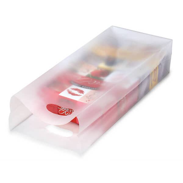 Nashville Wraps - Wholesale Wine Gift Bag - Frosted Plastic Die Cut Handle Merchandise Bags