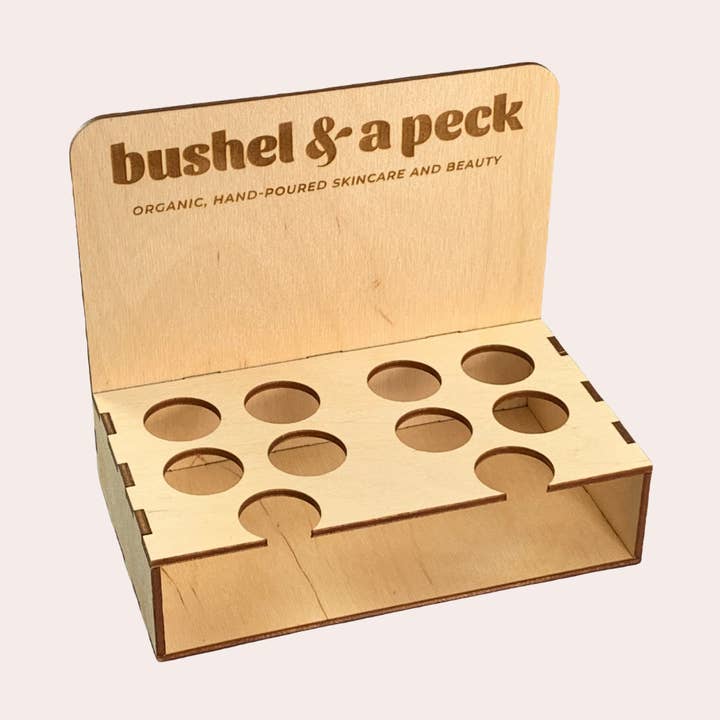 Midi Balm Display for wholesale by Bushel & a Peck Organic Skincare and Beauty