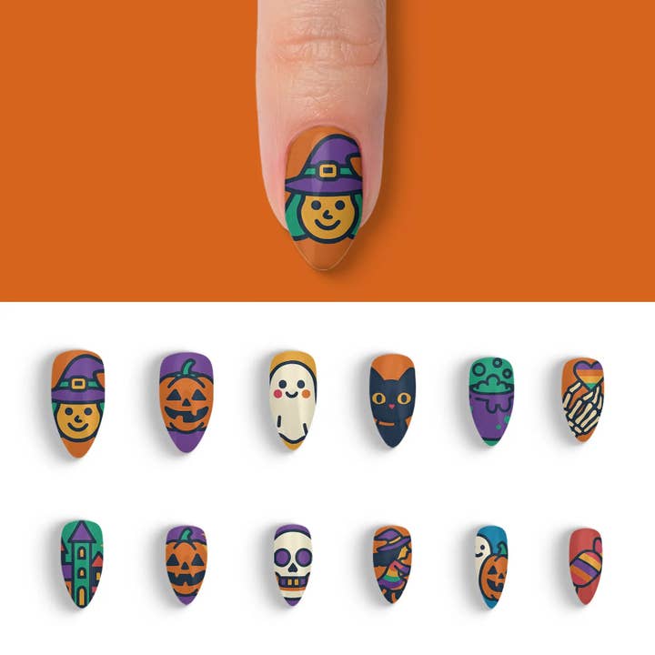 FYNE BODY - Wholesale Press-on/fake nails - Ghostly Glam Halloween Multicolor Press-On Nails80