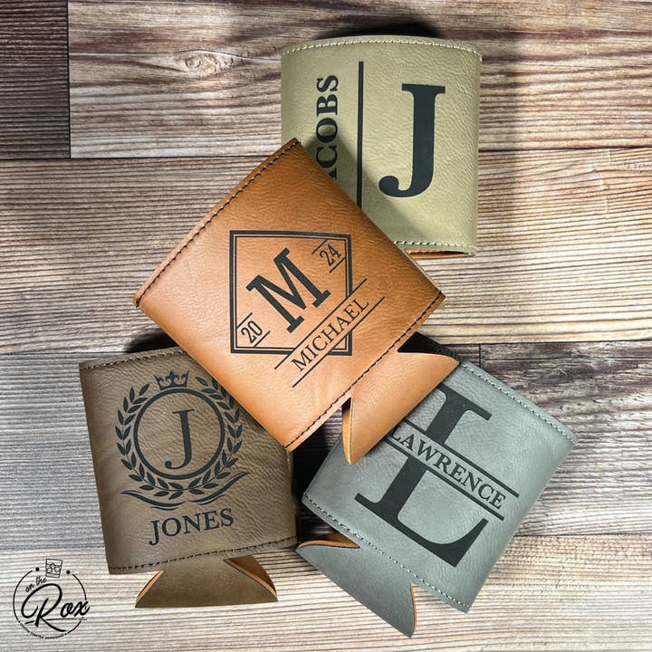 On The Rox Drinks - Wholesale Drink Huggers & Koozies - Personalized Groomsmen Can Cooler- Custom Groomsmen Gift -Personalized Wedding Can Cooler - Groomsmen Proposal -Groomsmen Can Sleeve Gifts - Beer Can Holder - Personalized Wedding Favors