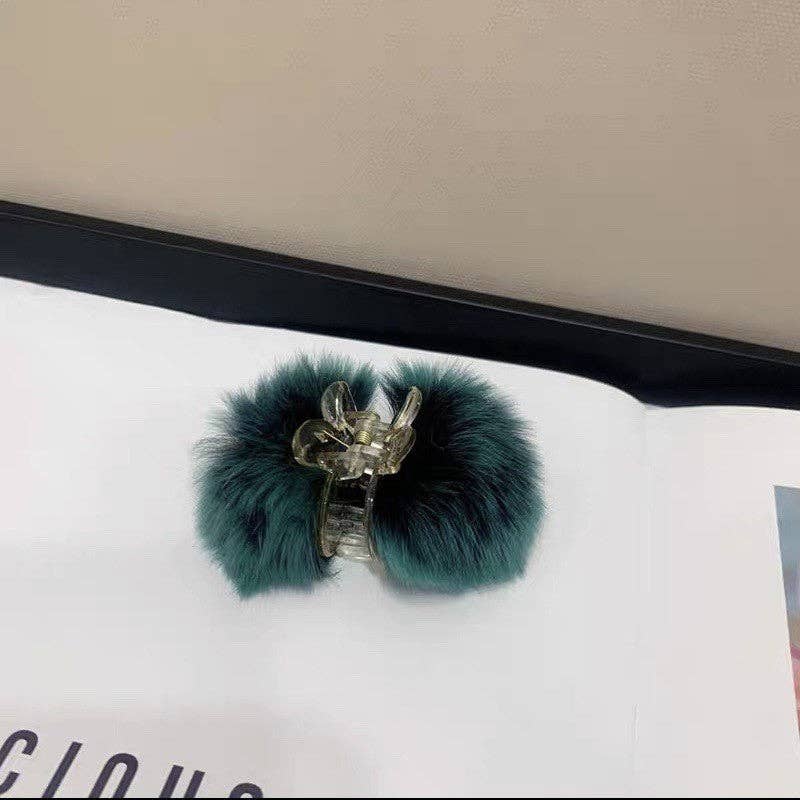 FurDecoration - Wholesale Hair Clip - Women's - Fluffy Rex Rabbit Fur Small Hair Claw Hair Clip8