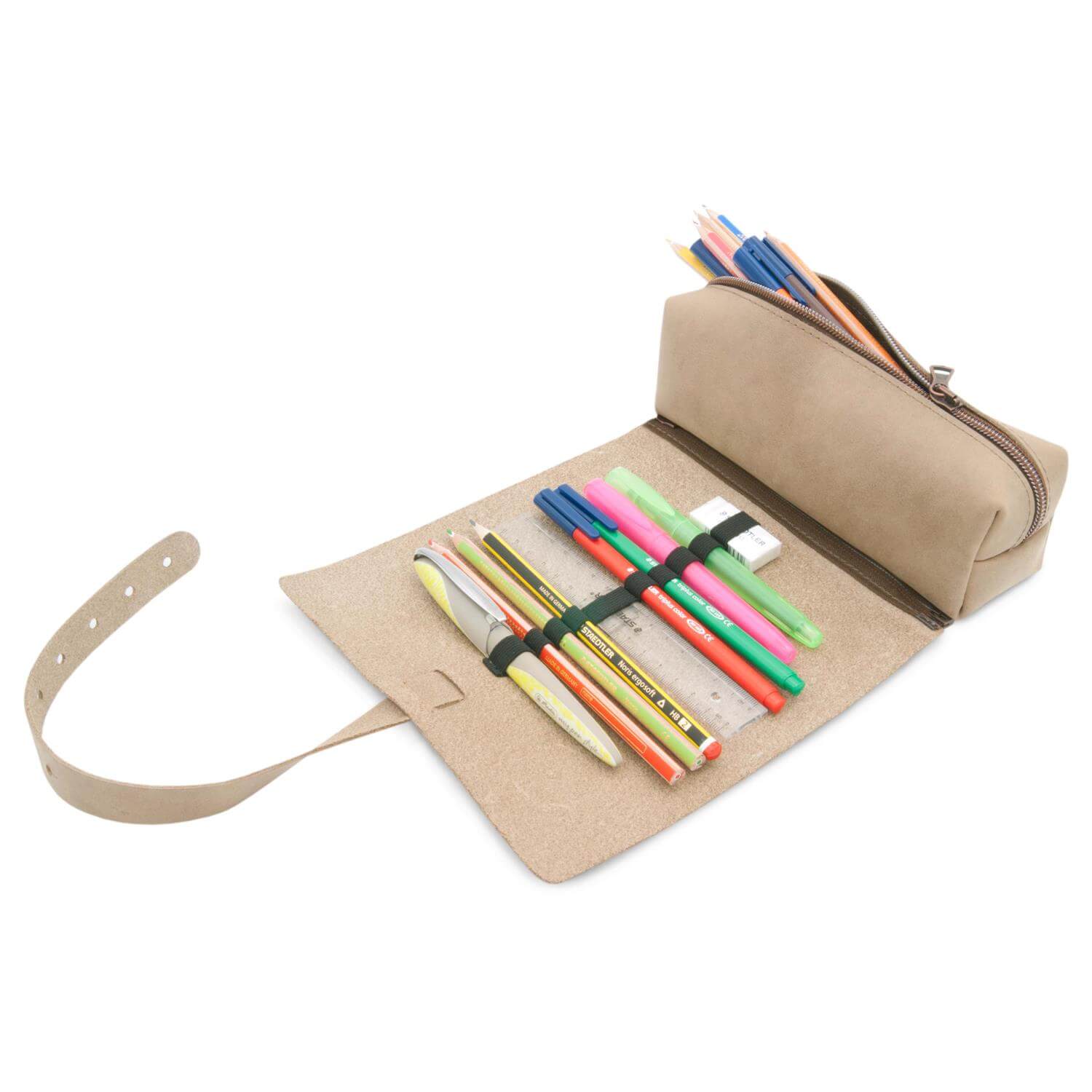 Thielemann Leather Manufacturer – wholesale Pencil case/pouch – THEWO | “Tamea” 3 in 1 wrap pencil case13