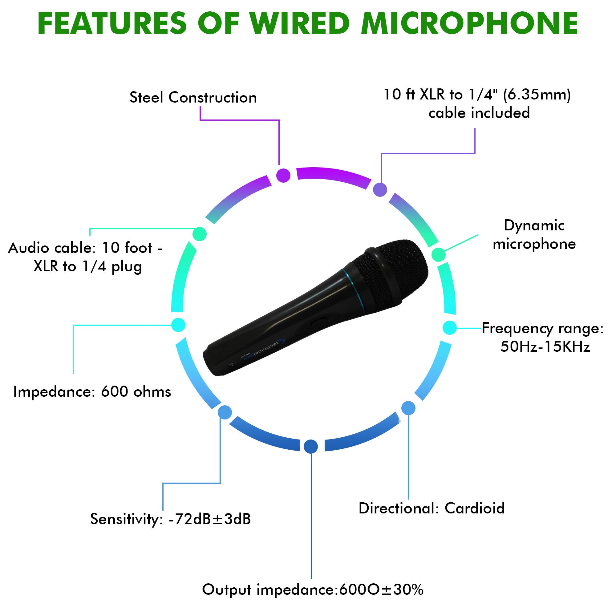 Technical Pro - Wholesale Muziekinstrument - Professionele draagbare microfoon met digitale verwerking3