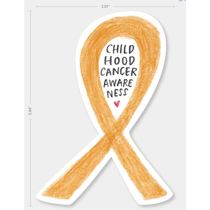 everglow handmade - Vente Autocollant - Ruban doré | Autocollant écologique de sensibilisation au cancer chez les enfants 1