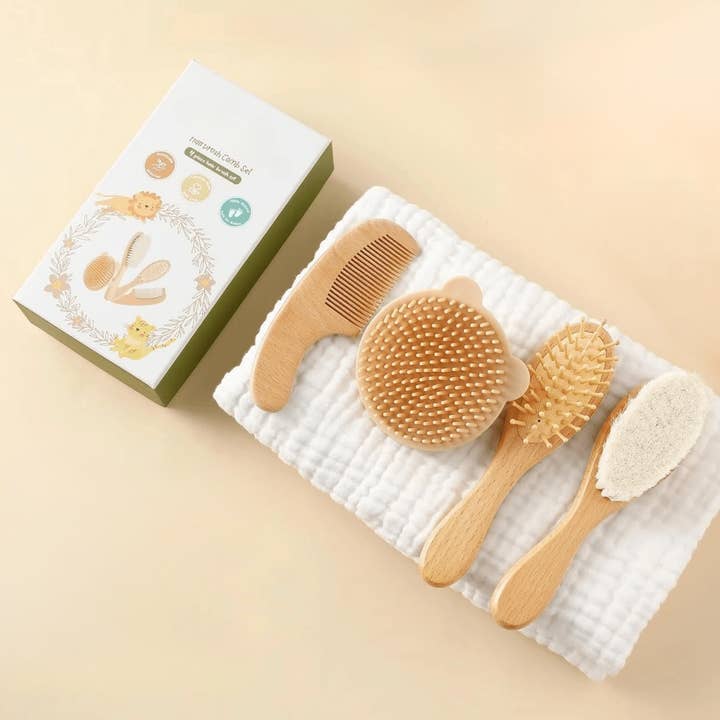 Babyhårbørste- og kam-sæt for engroshandel hos shoplittleswan