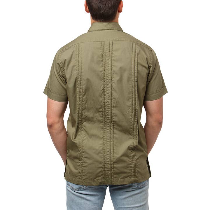 Paris Texas Apparel Co. - Wholesale Button Down Shirt - Men's - Hunting Classic Guayabera - Olive8