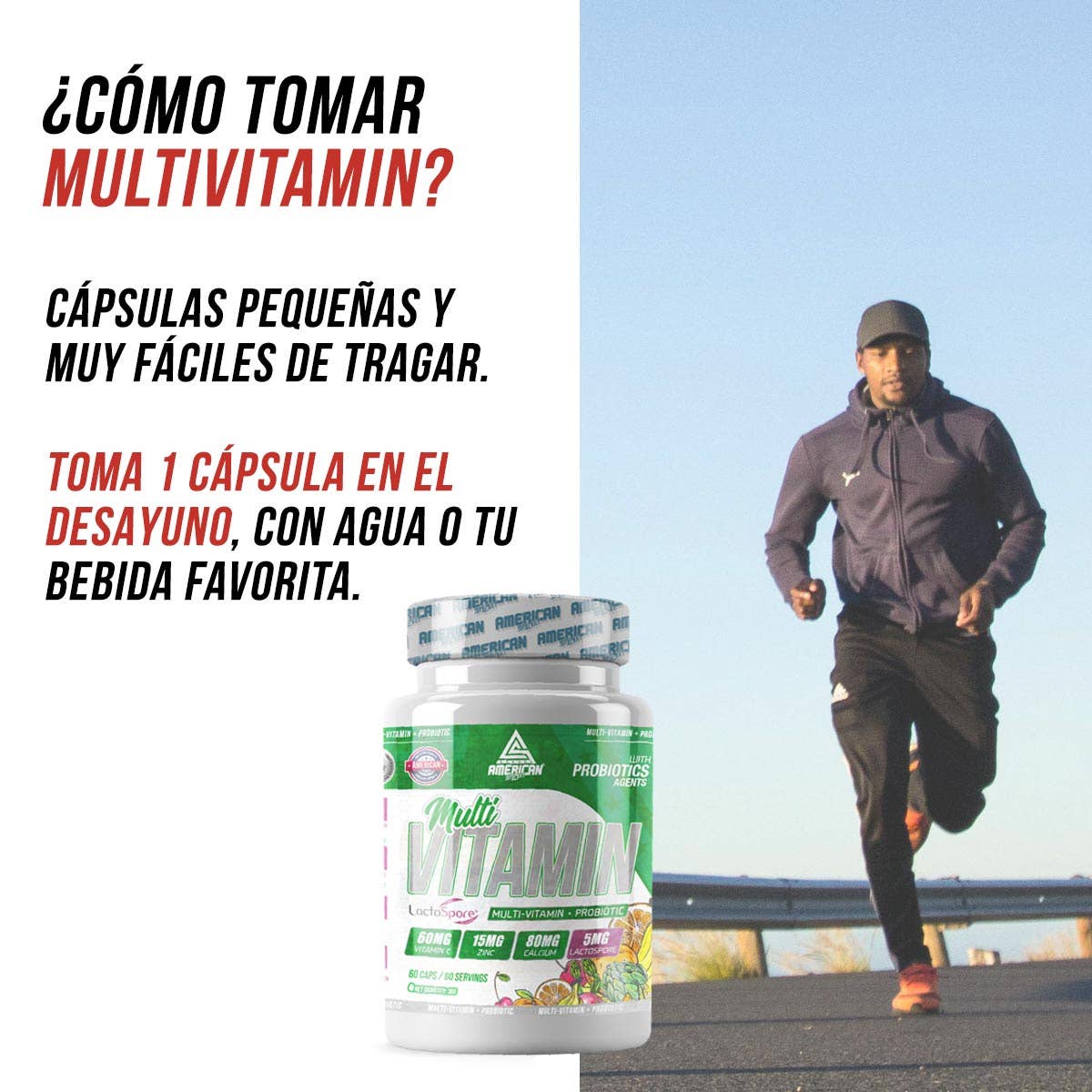 AMERICAN SUPLEMENT S.L. – wholesale Oralt tillskott/Vitamin – American Supplement | Multivitaminkombo + probiotika 60 kapslar5