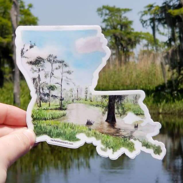 Rachel Alvarez Art - Wholesale Sticker - Louisiana Vinyl Sticker - Large
