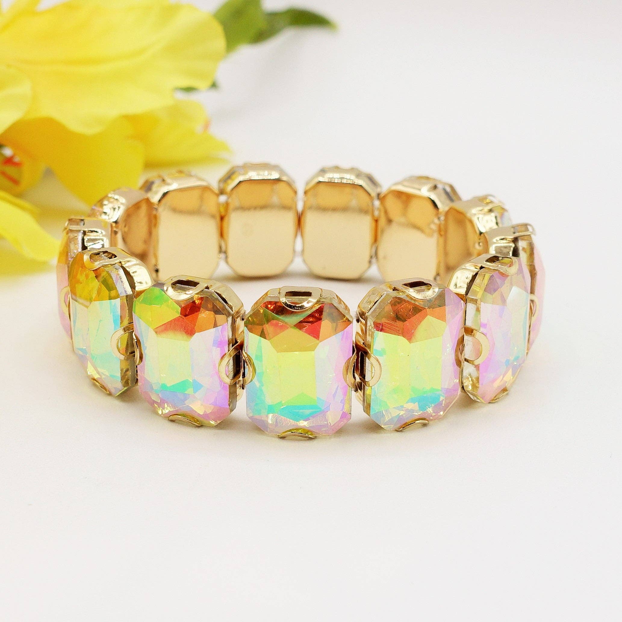 Daemon srls - Wholesale Bangle Bracelet - MARGOT - Bracciale Elasticizzato con pietre sfaccettate - LUCE COLLECTION15