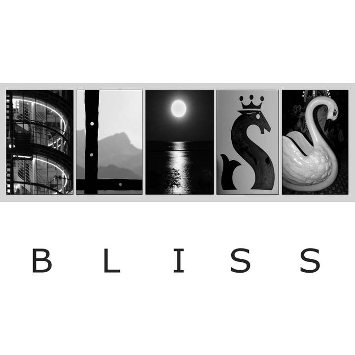 Carte de vœux BLISS_02 avec photographie d'alphabet pour la vente par PhotoWord Art