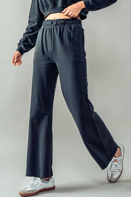 Urban Daizy - Wholesale Lounge Sweatpants/Joggers - Women's - Mineral Wash Wide Leg Elastic Waist Casual Sweatpants15