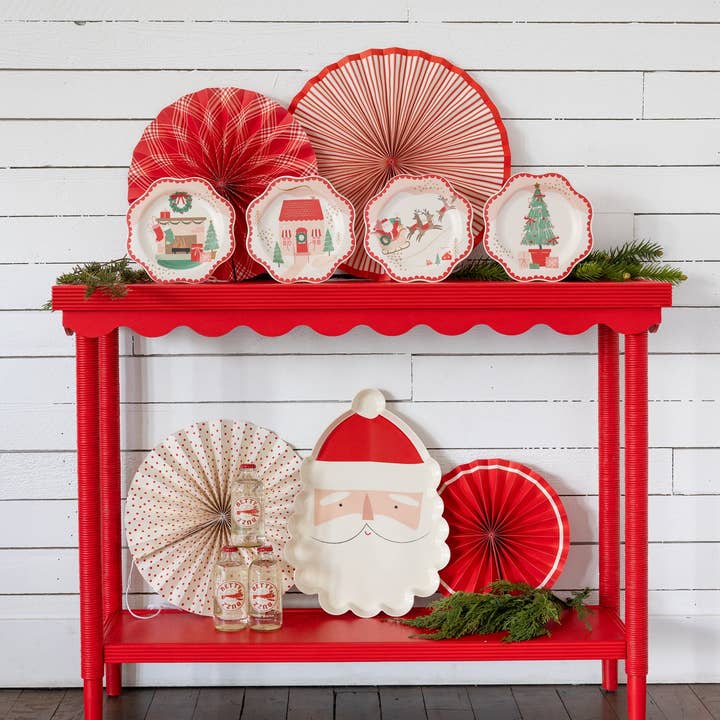 My Mind’s Eye - Wholesale Christmas Decoration - BEC1142 - Santa Scenes Bamboo Melamine Plate Set