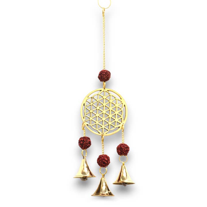 Indian Chimes - Flower of Life with Rudraksha Beads for wholesale by Ancient Wisdom