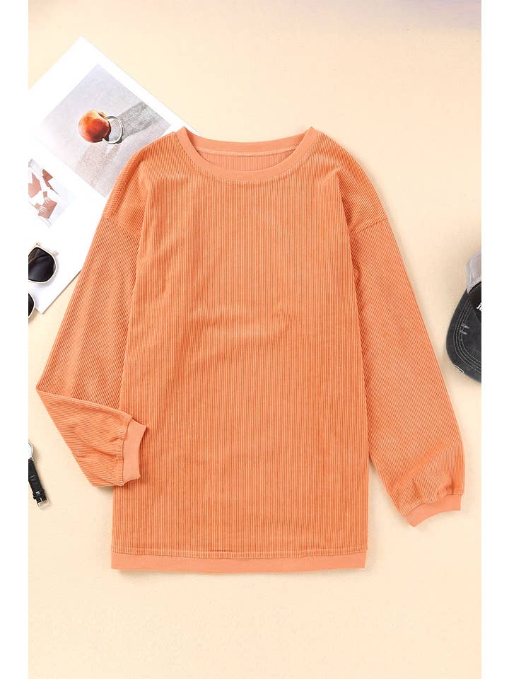 Aapparella - Vente Sweat-shirt – femme - Chandail à col rond en velours côtelé uni pour femmes | S-2XL24